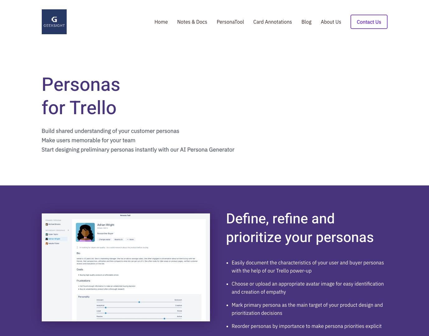 Persona Tool screenshot