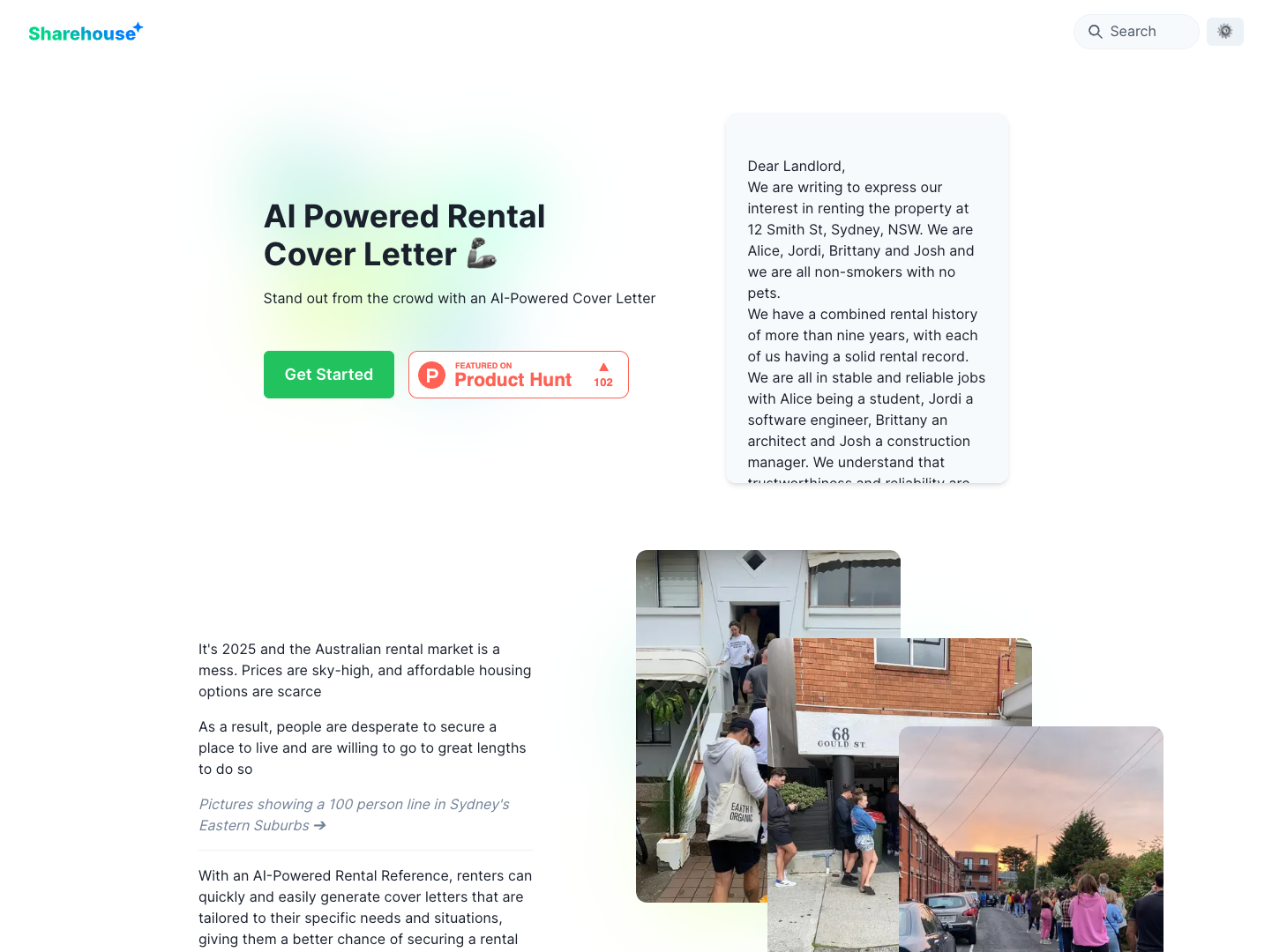 AI Rental Cover Letter Generator screenshot