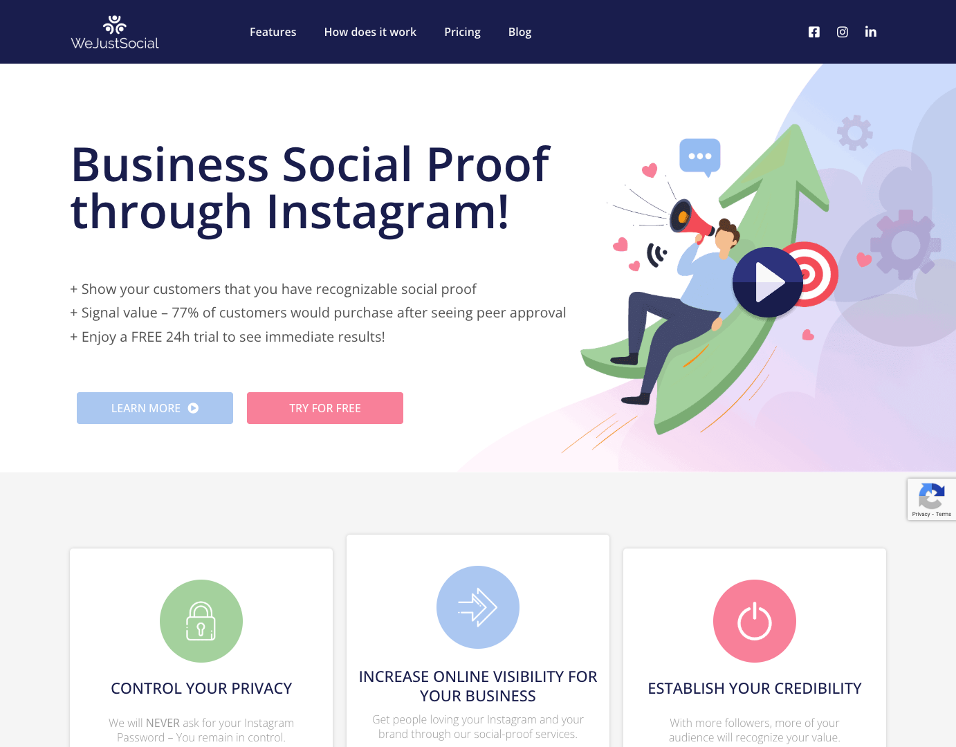 WeJustSocial Instagram Growth Service screenshot