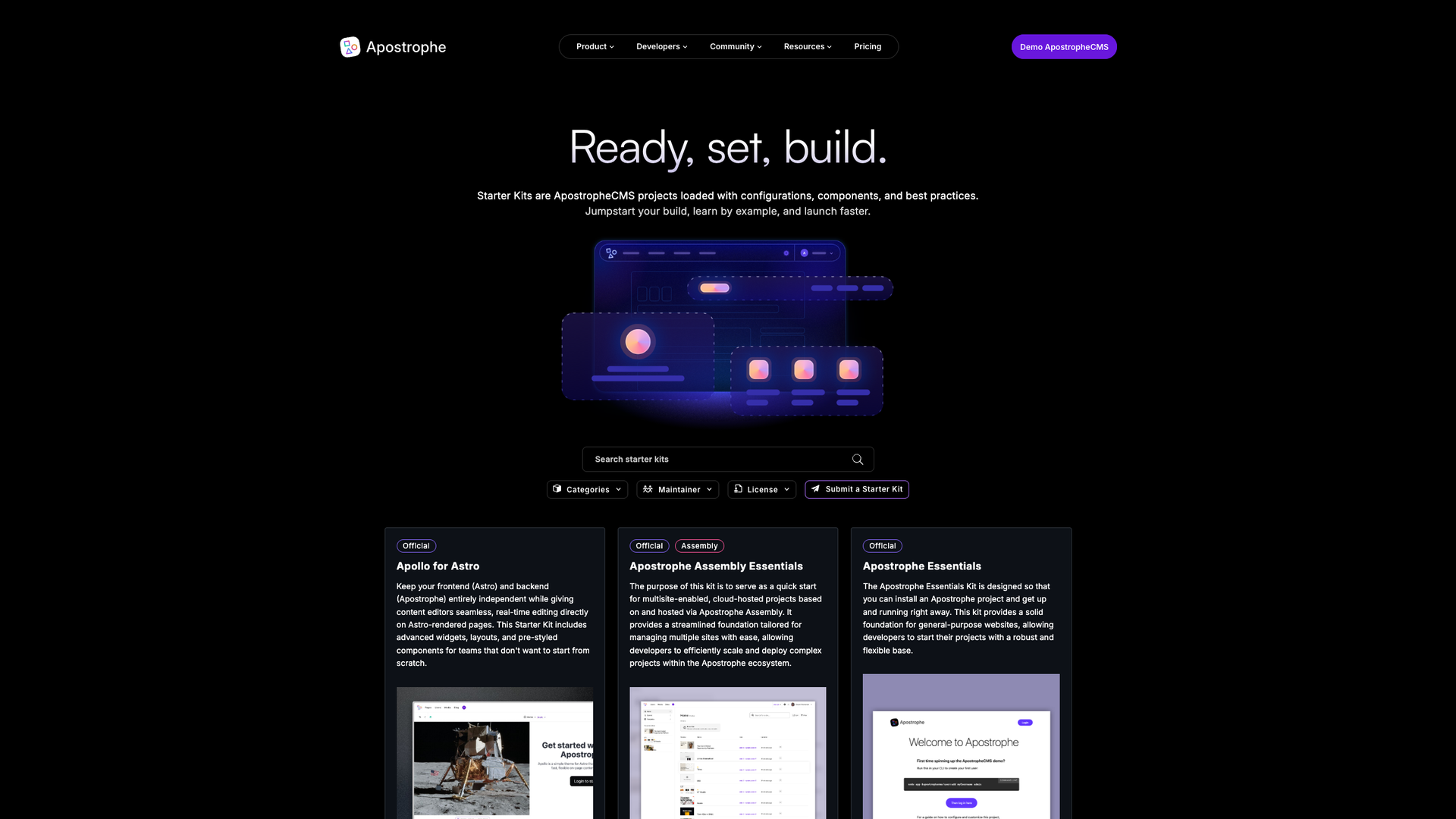 ApostropheCMS Starter Kits screenshot