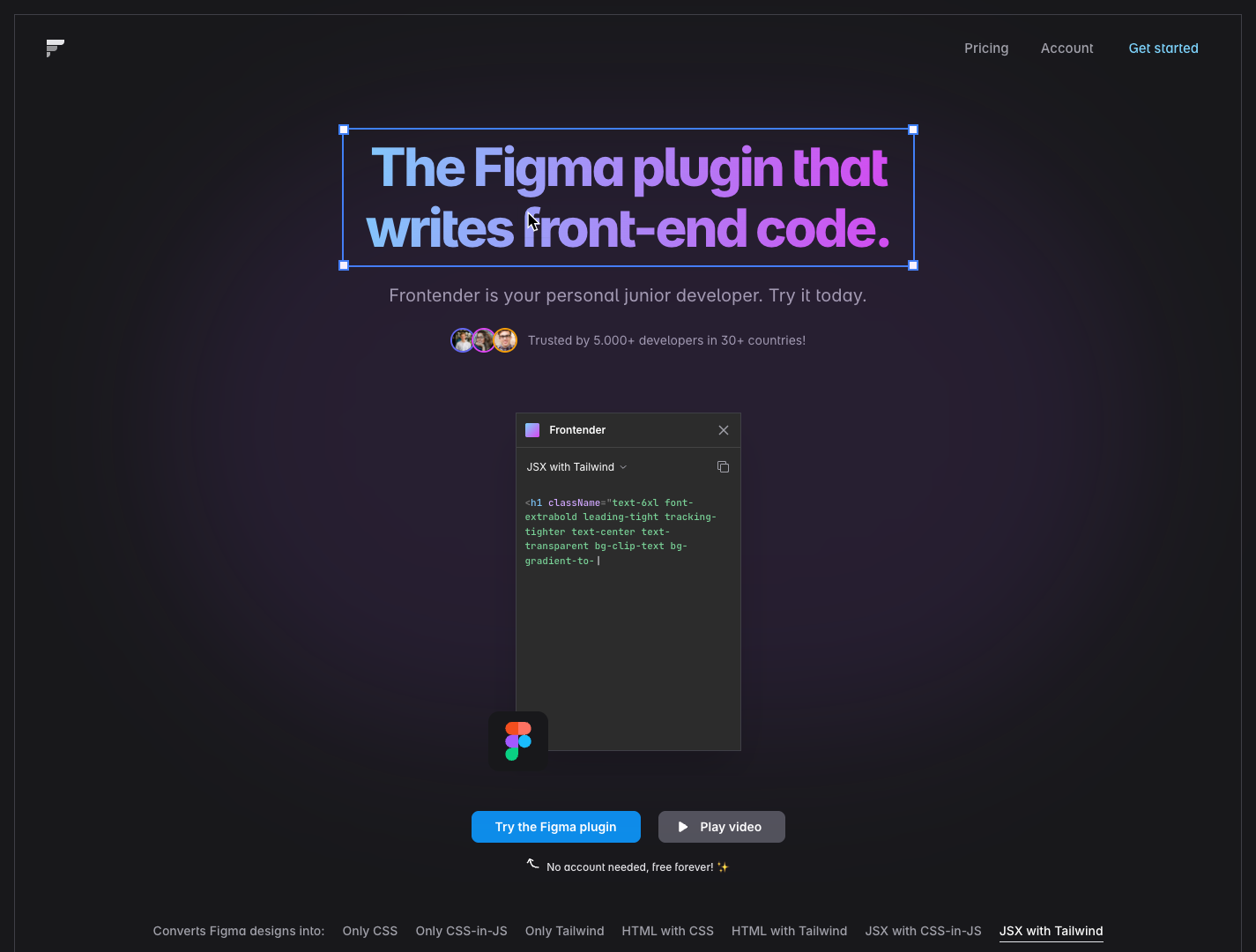 Frontender screenshot