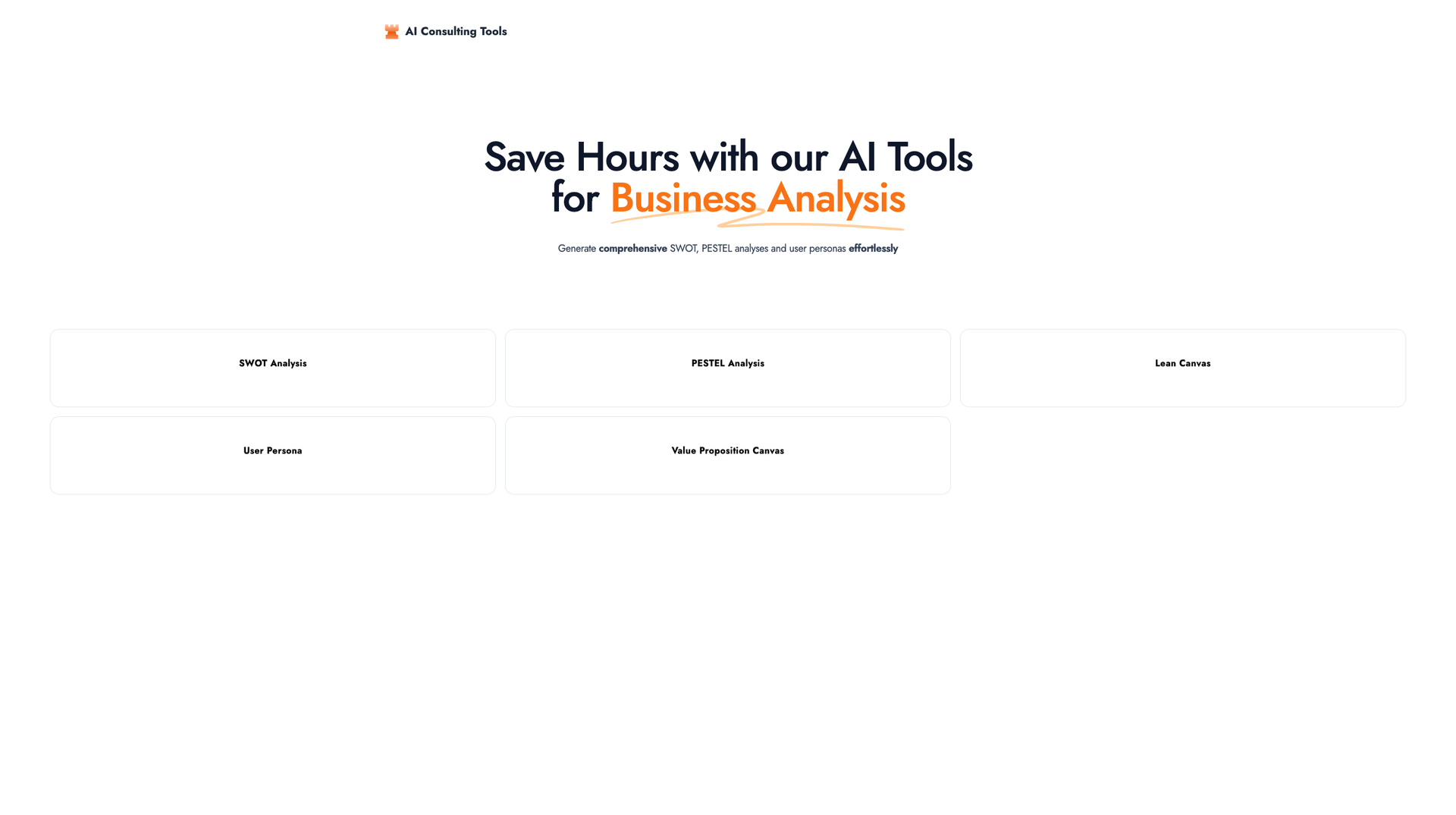 AI Business Analysis Suite screenshot