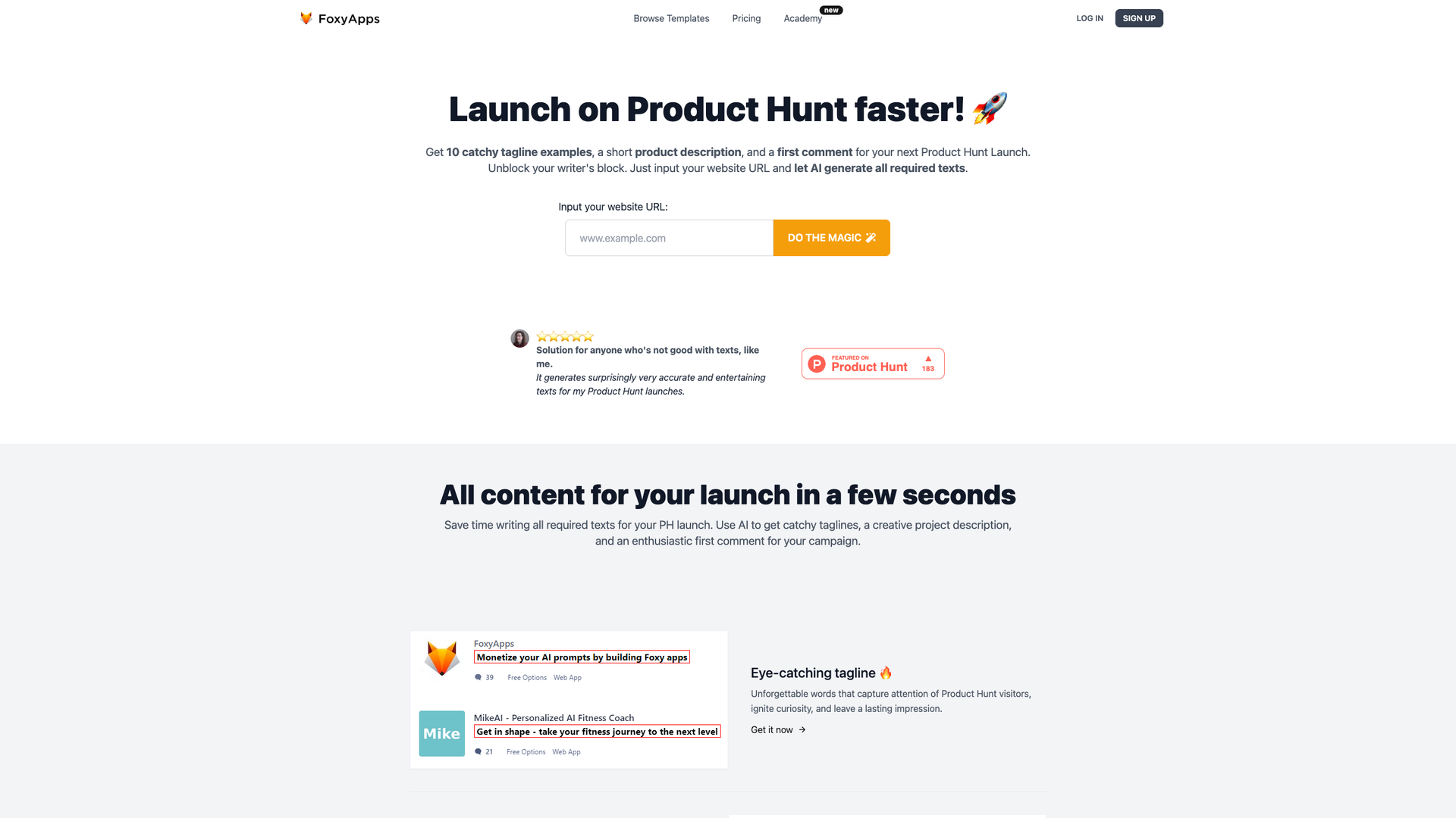 AI-Powered Product Hunt Launcher screenshot