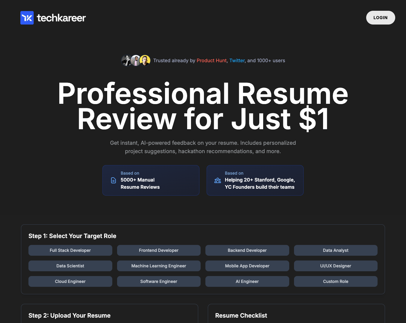 One Dollar Resume Review screenshot