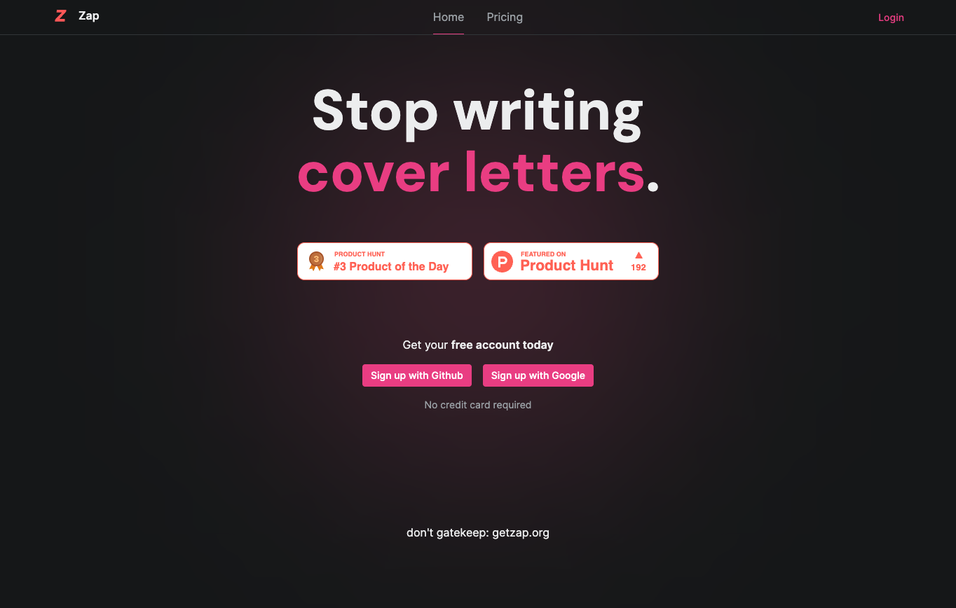 Zap - Cover Letters screenshot