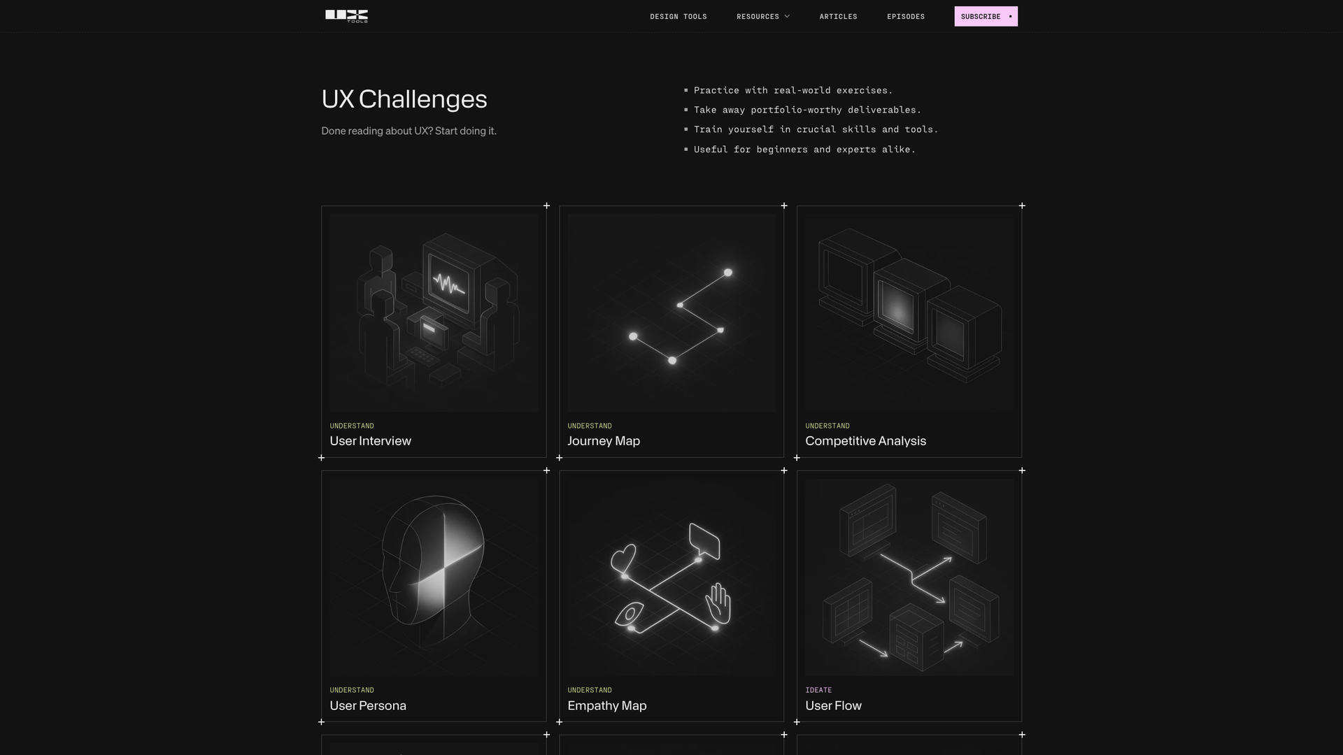 UX Challenges screenshot