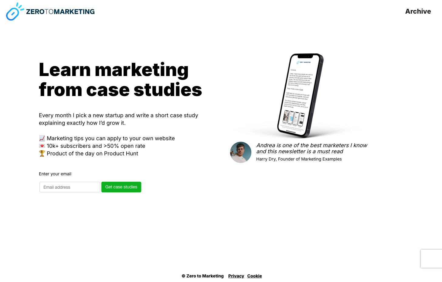 Zero to Marketing screenshot