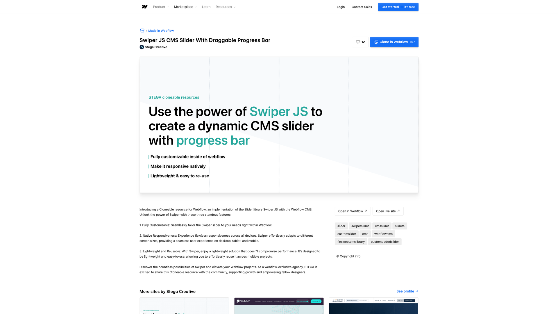 Swiper JS CMS Slider screenshot