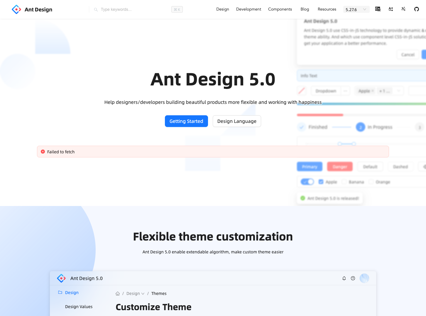 Ant Design screenshot