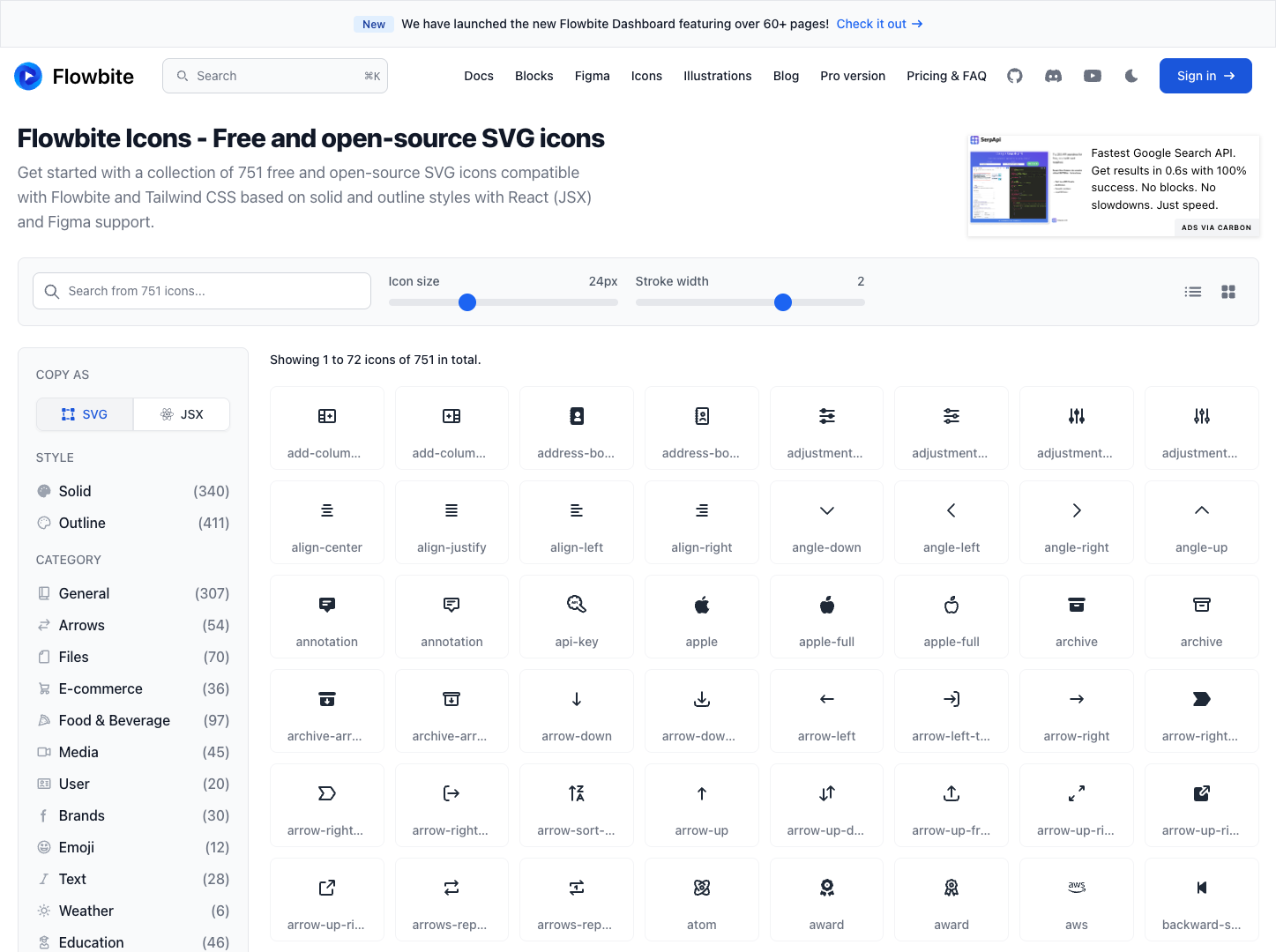 Flowbite Icons screenshot