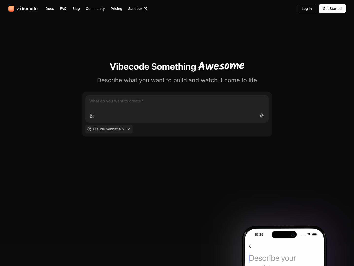 Vibecode screenshot