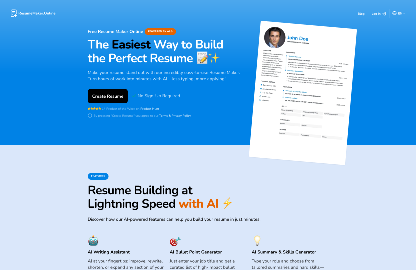 ResumeMaker Online screenshot