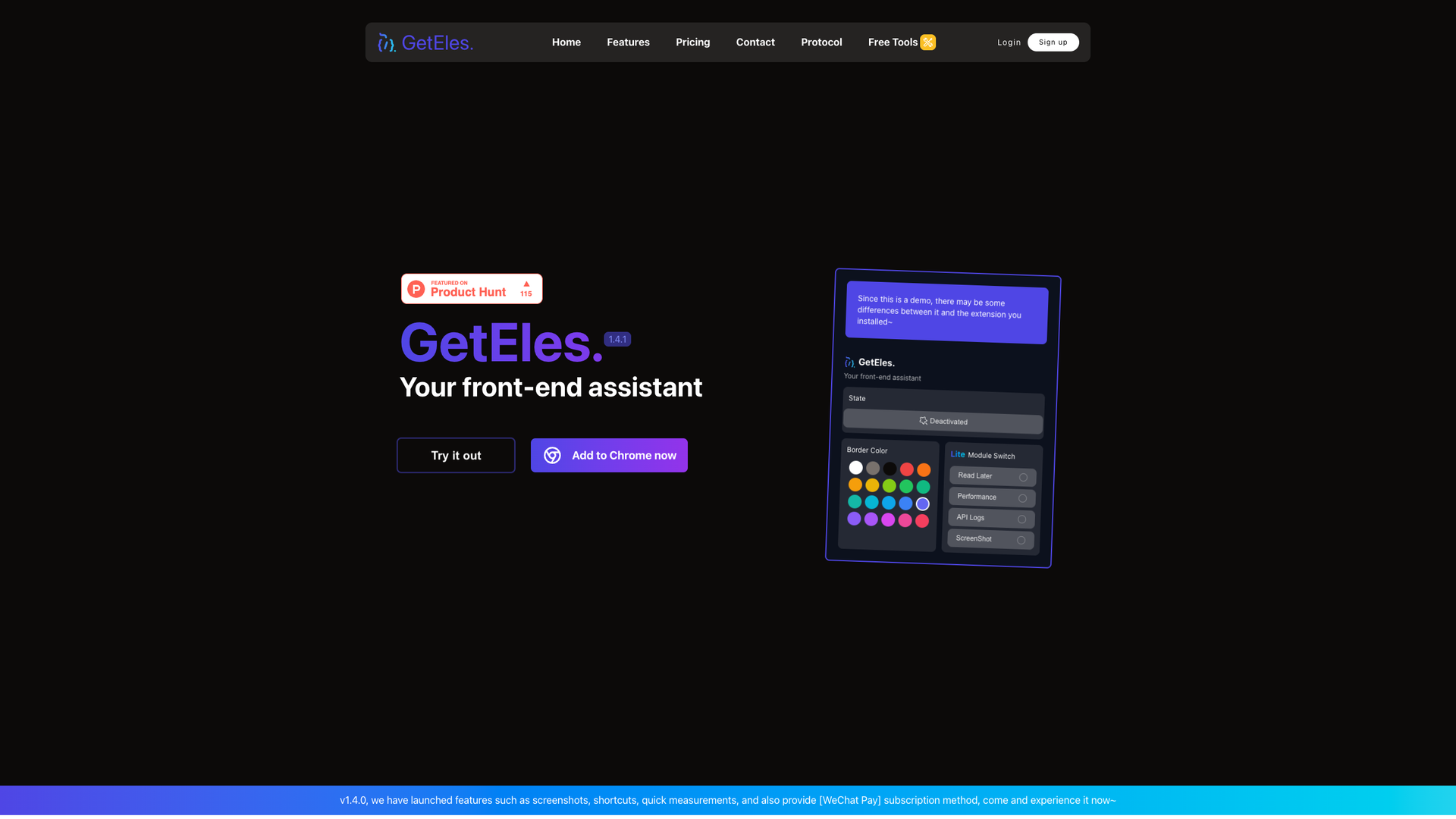 GetEles – Front‑end Assistant Extension screenshot