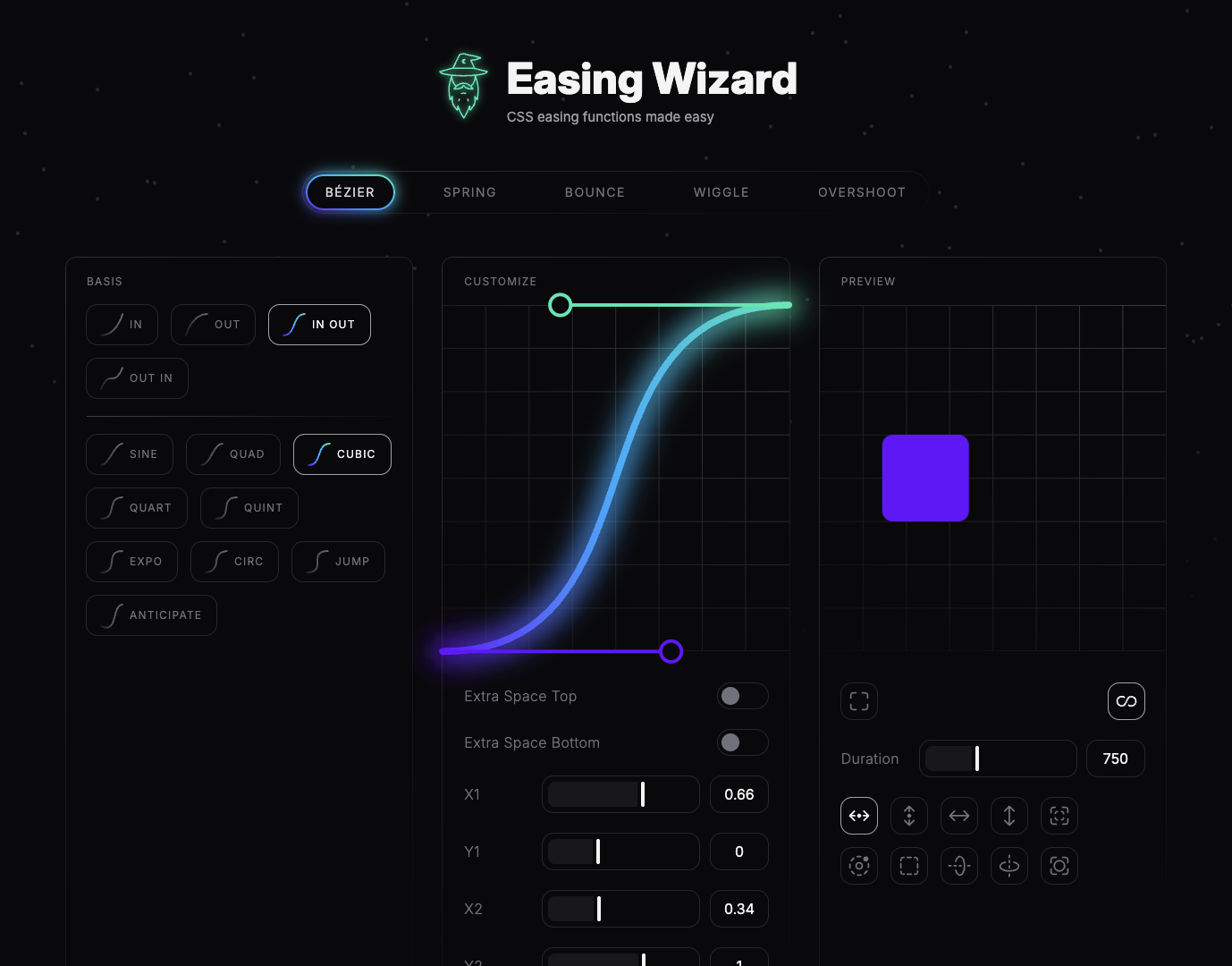 Easing Wizard screenshot