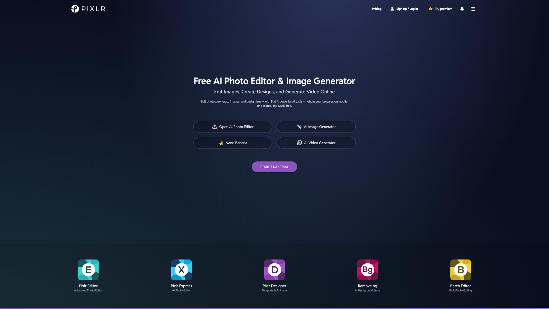 Pixlr AI Photo Editor screenshot