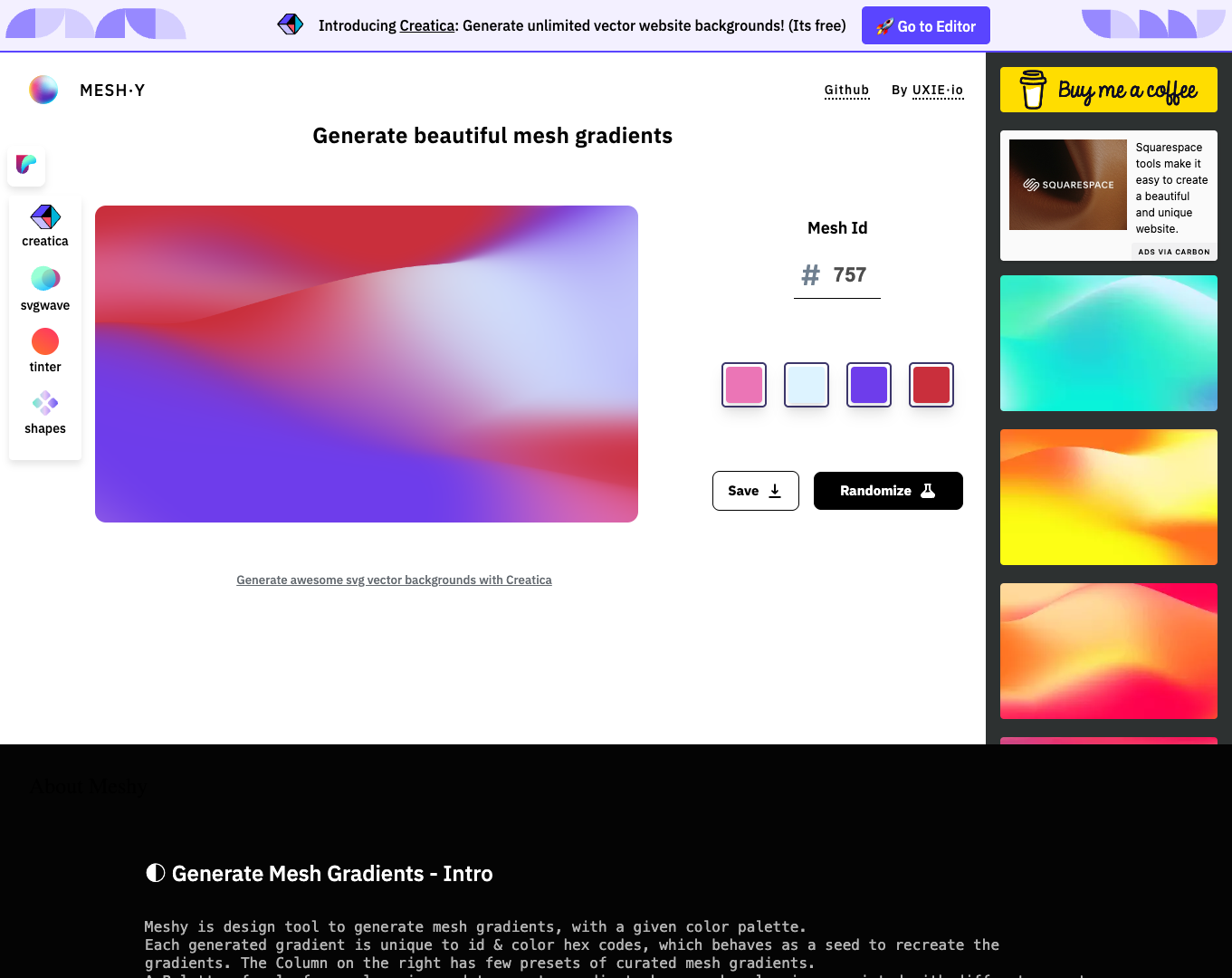 Mesh Gradient Generator screenshot