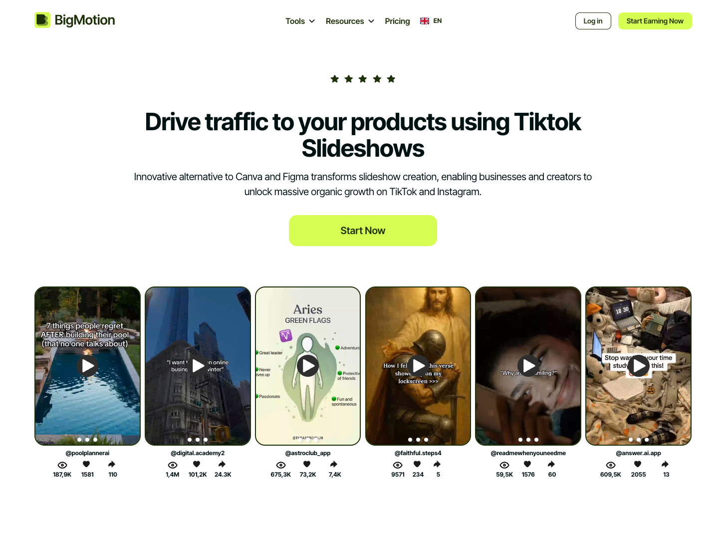 BigMotion.ai Slideshow Generator screenshot