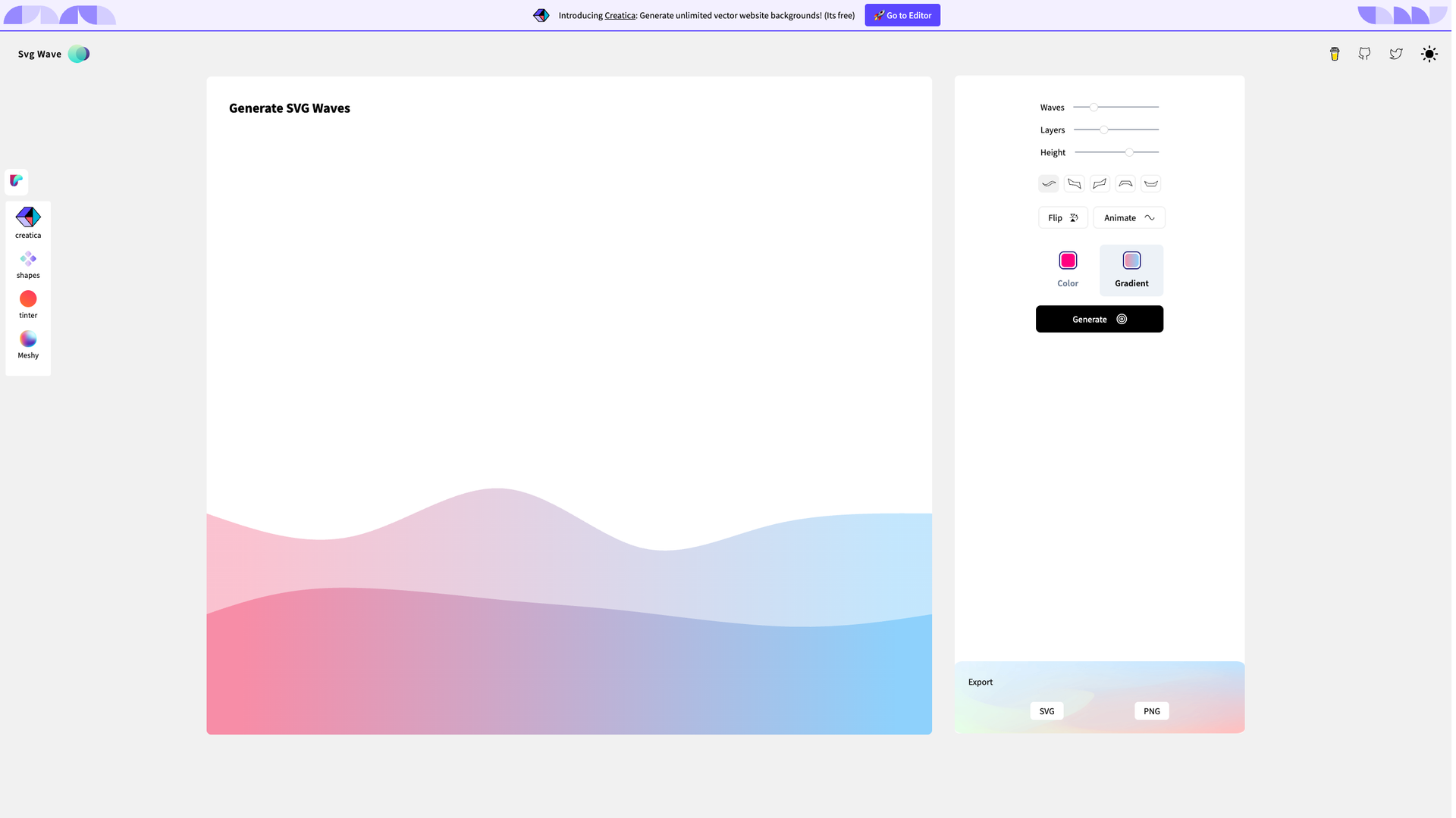 SVG Wave Generator screenshot