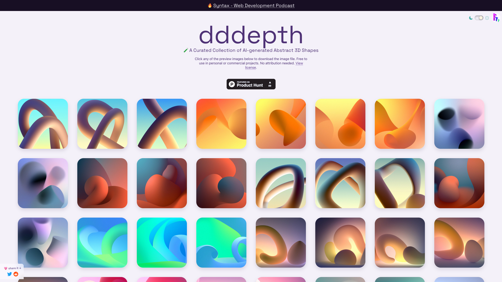 dddepth AI 3D Shape Collection screenshot