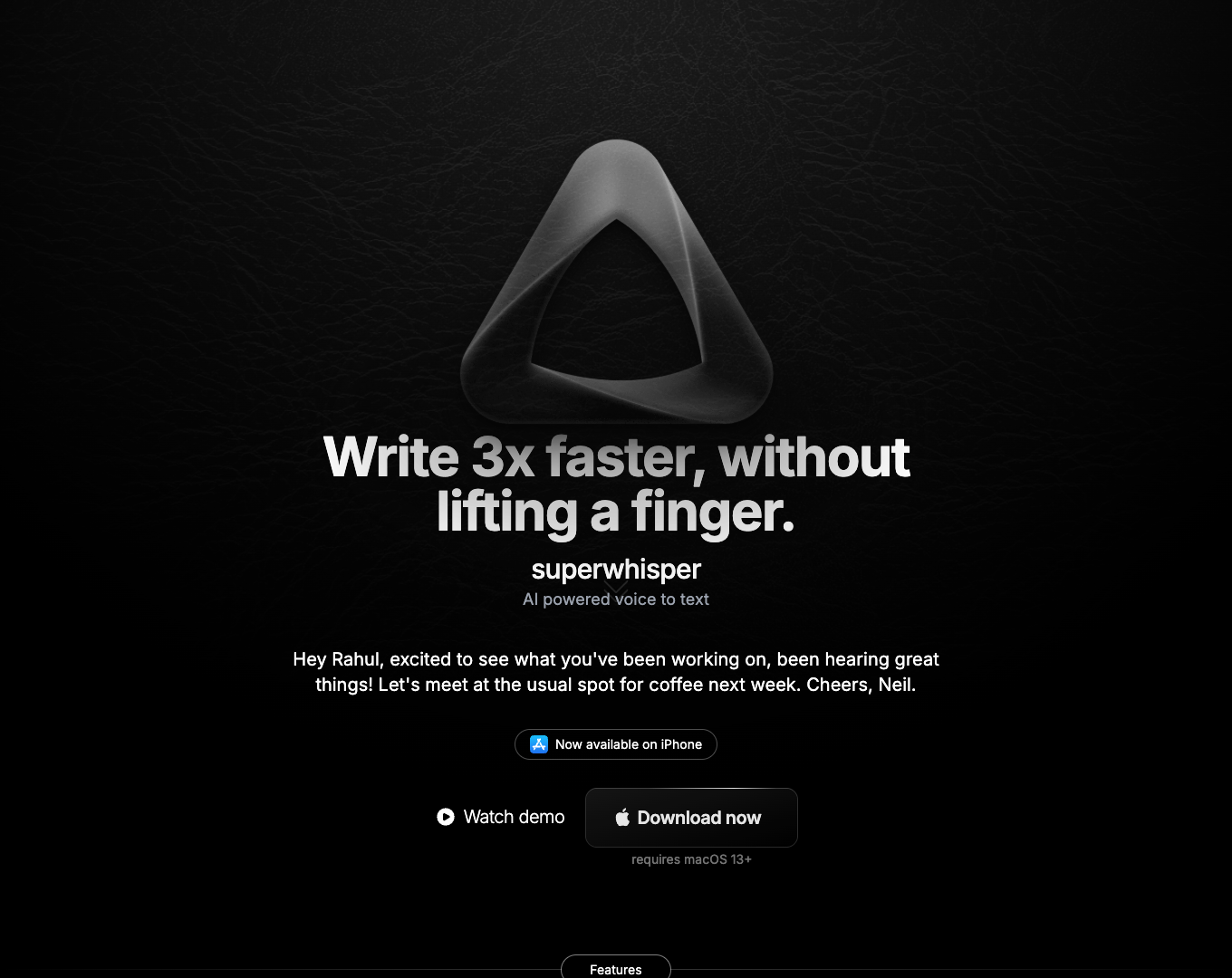 Superwhisper screenshot