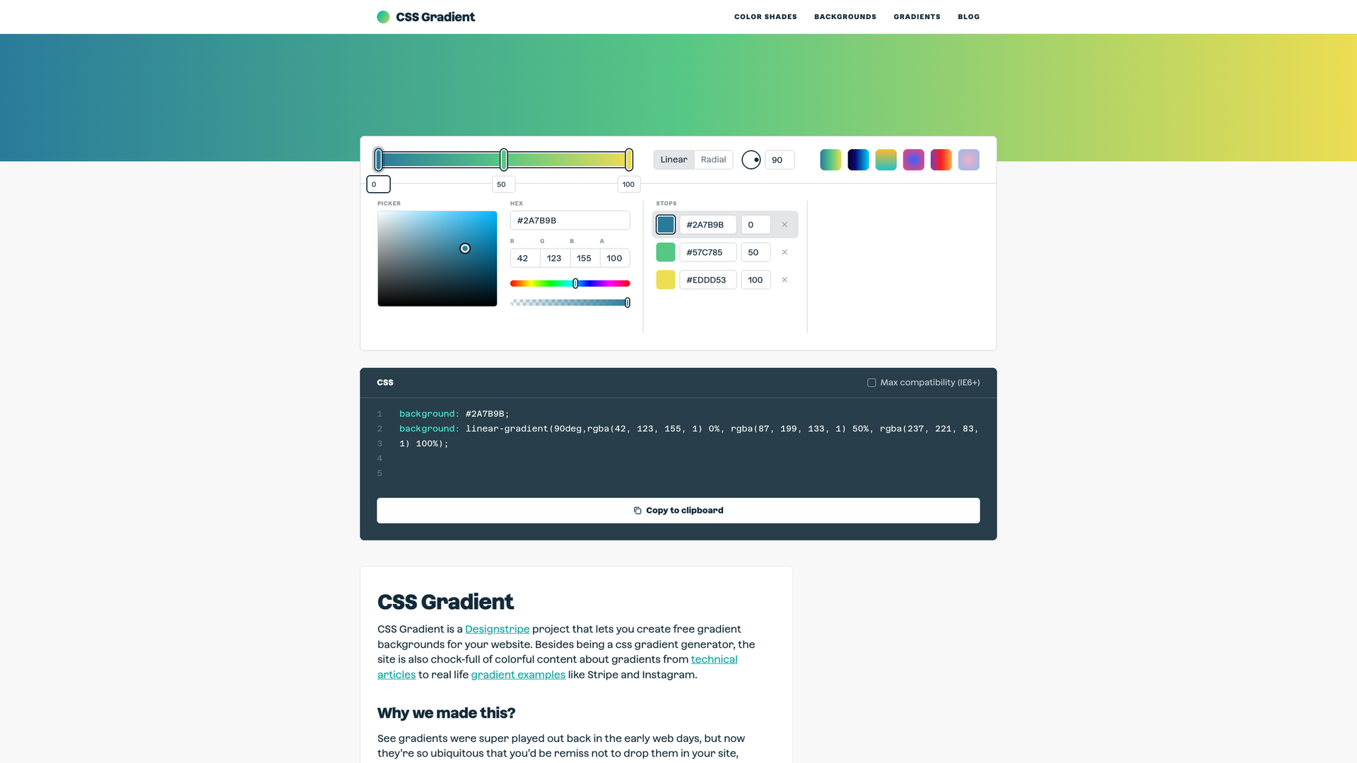 CSS Gradient screenshot