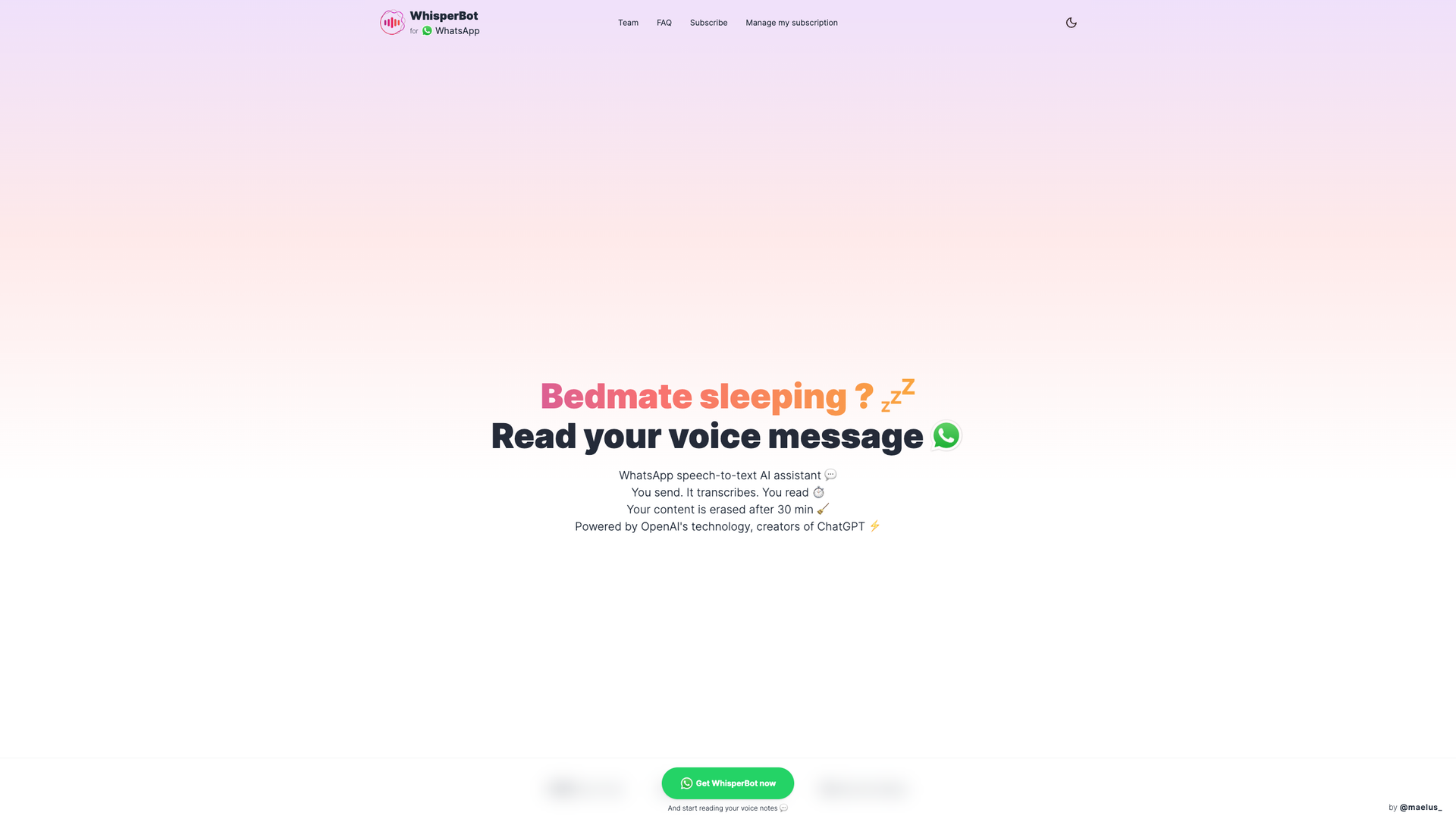 WhisperBot screenshot