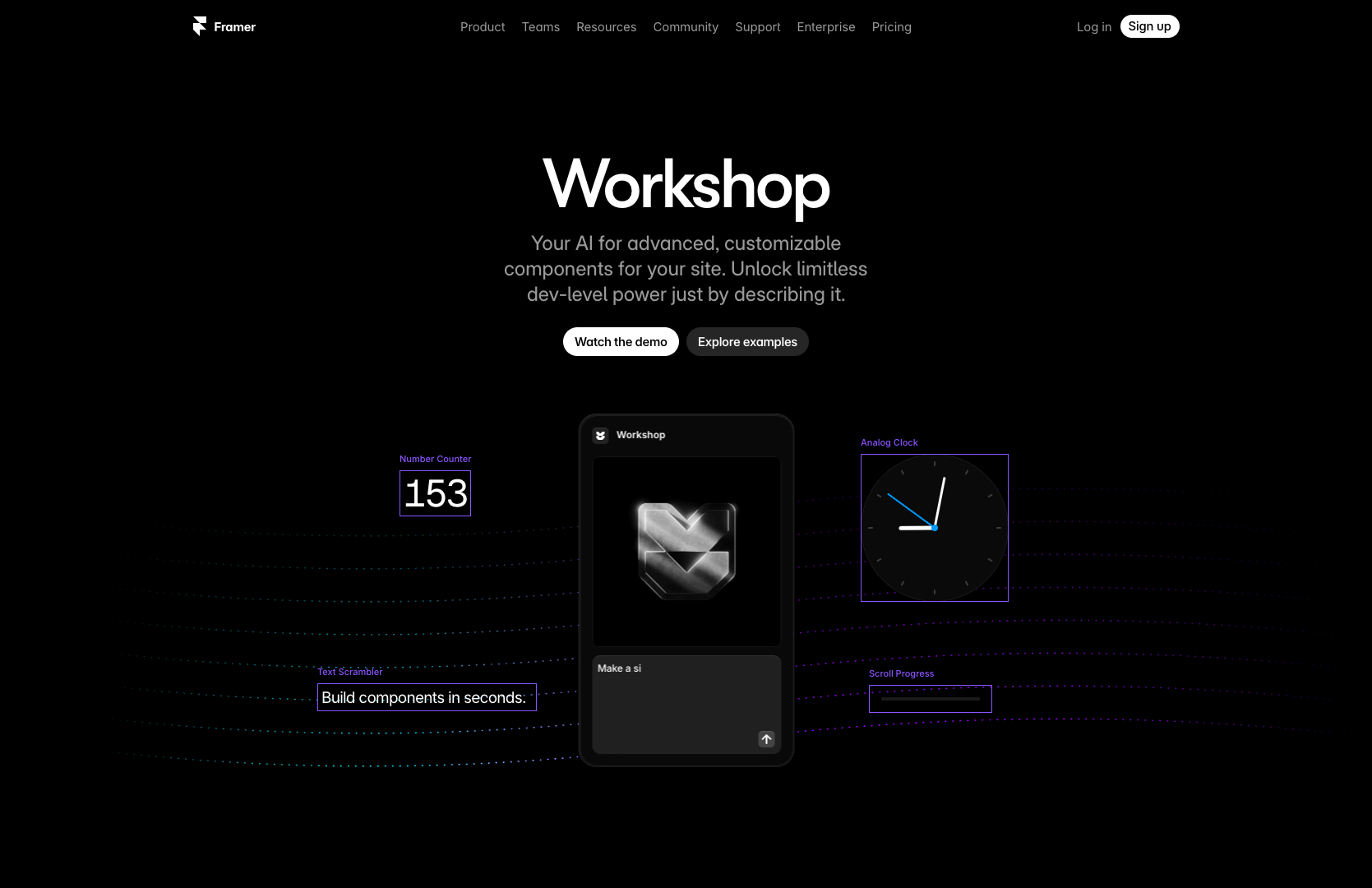 Framer Workshop AI Component Generator screenshot