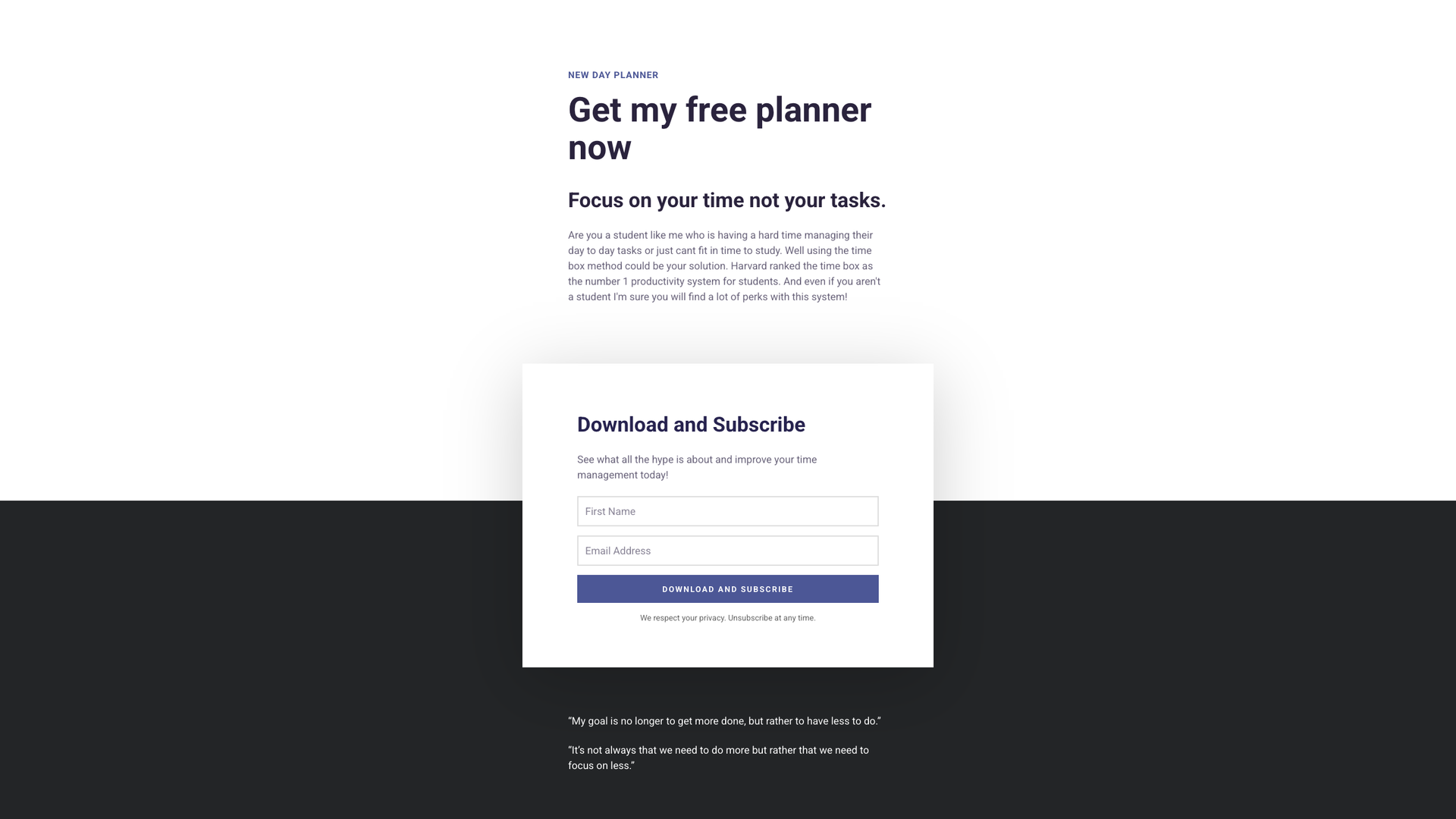 Free Time‑Box Planner screenshot