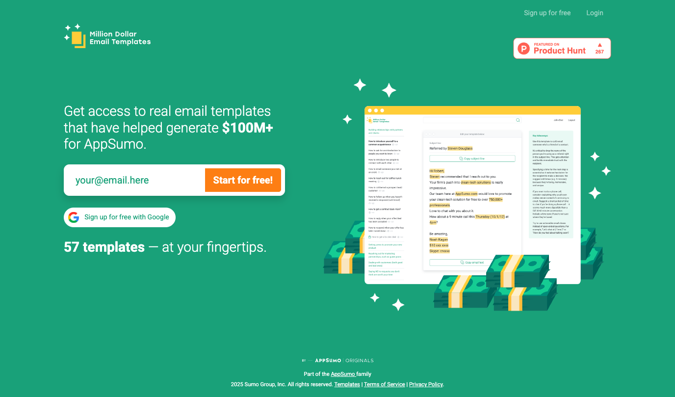 Million Dollar Email Templates screenshot